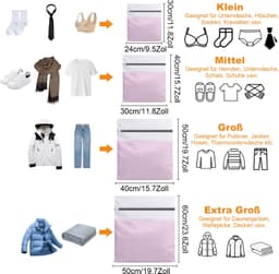 Set van 10 Wasnetten voor de Wasmachine in Diverse Maten — thumbnail 4