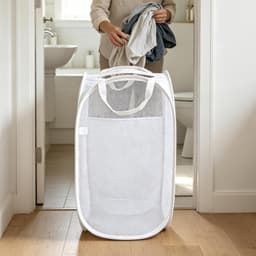 Opvouwbare 70L Mesh Ademende Kleding Mand met Handvat — thumbnail 4