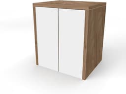 Wastafelmeubel voor Wasmachine of Droger - Houten Kast met 2 Deuren - Ruimtebesparend — thumbnail 1