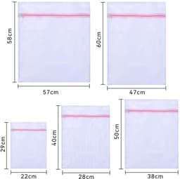 IMPERATORIS® Waszakjes voor Wasmachine - Bescherming voor Fijne Was en Schoenen - Mesh Wasnet met Rits - Voorkomt Slijtage - Set van 8 - Rood - 60 x 60 cm, 60 x 50 cm, 50 x 40 cm, 40 x 30 cm en 30 x 23 cm — thumbnail 2