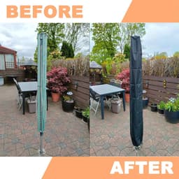 Waterdichte afdekking voor droogmolens met ritssluiting – 16 x 16 x 180 cm, beschermhoes voor roterende wasdrogers, Oxford-stof, winddicht, grijs — thumbnail 3