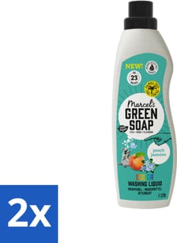 Marcel's Green Soap - Vloeibaar Wasmiddel - Kleur - Perzik & Jasmijn - Effectief & natuurlijk - 23 Wasbeurten - 1 liter - Voordeelverpakking - 2 stuks — thumbnail 3