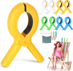 8 stuks handdoekklemmen voor strandstoelen, wasknijpers, groot, in 4 kleuren, knijpers voor strandstoelen, handdoekklemmen voor dagelijks wasgoed, badhanddoeken, beddengoed, dikke kleding — thumbnail 1