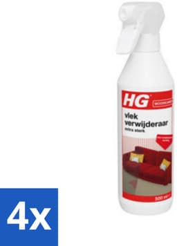 4 x HG Vlekverwijderaar Extra Sterk 500 ml - Vlekkenverwijderaar - Hardnekkige Vlekken - Tapijt Schoonmaken - Meubelstof Schoonmaken - Autobekleding Schoonmaken — thumbnail 1