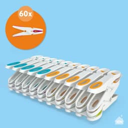 Dailygoods- Wasknijpers Antislip Soft Grip - 60 Stuks - Extra Lang - Kunststof - Duurzaam - Gemaakt in EU - Ideaal voor Zwaardere Textiel - Wasknijper — thumbnail 3