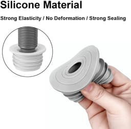 Afvoerpijp Siliconen Seal - Wasmachine Rioolslang - Geurloos Huis - Flexibele Diameter Aanpassing - 45-50 mm - Grijs — thumbnail 5