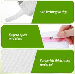 Dailygoods - Tyqour 4 stuks kleine mesh waszakken, anti-klevende waspod-zakken, duurzame polyester opbergzakken voor geurende kralen, reiswasorganizer, beschermen delicate kleding — thumbnail 4