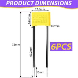 Dailygoods - 6 stuks onderdrukkingscondensatoren, led, 0,33 µF, 275 V, X2 veiligheidscondensatoren, polypropyleen-condensator, anti-interferentie, anti-flikkering, voor knipperlicht, led-verlichting — thumbnail 3