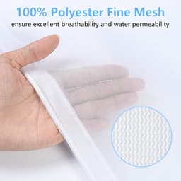 Dailygoods - OTraki Wasnet voor wasmachine, 40 x 50 cm, 2 stuks, grote waszak, met trekkoord, herbruikbare fijnmazige waszakken voor college, slaapzaal en woning (wit) — thumbnail 5