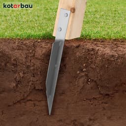 KOTARBAU® Set vom 4 Grondankers, Thermisch Verzinkt Staal, 44.5x4 cm, Zilver, Bodemankers, Grondankers voor Schommel, Paalhouder — thumbnail 2