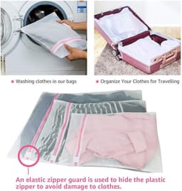Thijox - Boxlegend waszak voor wasmachine, set van 5, waszakken met ritssluiting voor beha, sokken, ondergoed, babykleding, schoenen en reizen, hoogwa — thumbnail 4