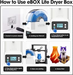 Filament Droogbox - 3D Print Opslag - 3D Printen Verbeteren - Gepersonaliseerde Instellingen - 27 cm breed - Transparant — thumbnail 4