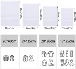 Dailygoods- Opbergzakken 16 Stuks - Ruimtebesparende Opbergtassen - Kledingzakken - Compressiezakken - Luchtdichte Zak - Ideaal voor Koffer - Opbergzak — thumbnail 5
