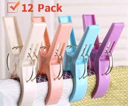 Stevige handdoekclips voor strandstoelen, clips voor zwembadafdekkingen, plastic kledingclips voor op cruiseschepen, verpakking van 12 stuks — thumbnail 4