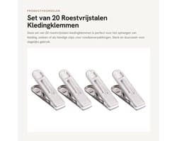 Kledingklemmen Roestvrij staal - Sterke Klemkracht - Houten/Kunststof Wasknijpers - Kledingclips - Organisatiehulp - Duurzaam en Lichtgewicht