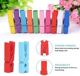 Knutselharingen 10 m Koord - Mini Wasknijpers Hout - Fotobevestiging - Cadeau-accessoires - Creatieve Klemmen - Stabiel en Goed Afgewerkt — thumbnail 5