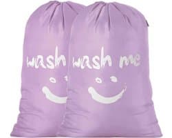 Set van 2 Waszakken van 120 Liter, Grote Vouwbare Wasmand, Opbergzak voor Vuile Was, Ideaal voor Thuis en Reizen