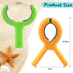 Thijox - 8 Meerkleurige Strandhanddoekklemmen - Duurzame Kunststof Wasknijpers met Antislip Siliconen Pads - Windschermclip voor Ligstoel en Strand — thumbnail 5