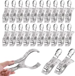 20 stuks - Wasknijpers groot - Wasknijpers - Klem - Zilveren wasknijpers - Zilveren droogclips - Roestvrijstalen wasknijpers - Zilver - Roestvrij staal — thumbnail 1