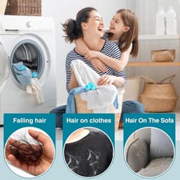 15 stuks haarvangers voor wasmachine, vangt haar in de wasmachine, herbruikbaar, voor het verwijderen van dierenharen, hondenharen, pluisjes, kattenharen — thumbnail 4