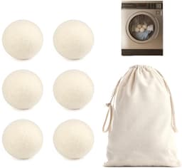 Solidchoice - Set van 6 Ecologische Droogballen van Schapenvilt — thumbnail 1
