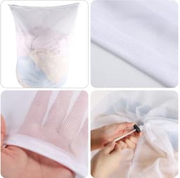 Wasnetten voor Wasmachine, 60 x 80 cm Wasnet met Trekkoord Dunne Herbruikbaar Mesh Waszakken Waszak Wasmachine voor Blouse Ondergoed Jas Broek (L+L) — thumbnail 4