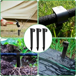 Set van 100 Grondankers voor Tuinslangen, Zwarte Plastic Verankeringen voor Druppelslangen, Geschikt voor Slangen met een Diameter van 16 mm en Lengte van 11,2 cm — thumbnail 4
