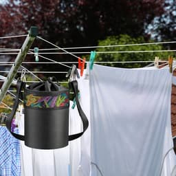 Wasknijperzak om op te hangen voor 200 wasknijpers, vuilbestendige klemzak voor wasgoed, binnen en buiten, opbergorganizer (zwart) — thumbnail 2