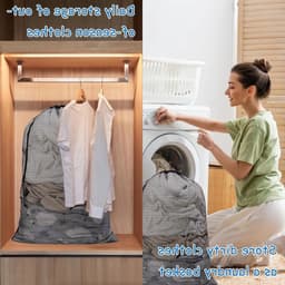 Extra grote wasnetzakken 70x90 cm - 2 stuks met trekkoord voor wasmachine, ideaal voor vuile reis kleding, blouses en ondergoed — thumbnail 5