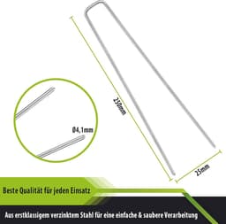 SnelShoppen - 50x Anti-Roest Grondankers Tuin - Gegalvaniseerde Stalen Grondnagels 250mm voor Bevestigen van Onkruiddoek, Tuinhek en Camping - Sterke — thumbnail 3