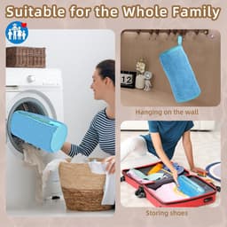 SnelShoppen - 2-in-1 Schoenwaszak voor Wasmachine, Dubbele Ritssluiting, Twee Zakken, Herbruikbaar Schoenen Waszak met Afsluitbare Wrijvingssluiting, — thumbnail 4