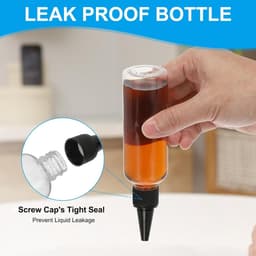 Plastic Applicator Fles, 6 stuks 3.4 oz (100 ml) Lekvrije Hervulbare Lege Dispenser Container Knijp Fles met Twist Top Cap voor Haar Inkt Vloeibare Sauzen, Helder — thumbnail 5