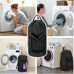Was Backpack - Kleding Opbergzak - Kleding Organiseren - Gelijkmatige Gewichtsverdeling - 33x33x73 cm - Zwart — thumbnail 5