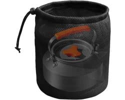 Wasknijperzak met trekkoord - Opbergtas Net tas - Kamperen en buiten - Ademend mesh materiaal - 29x35cm - Zwart