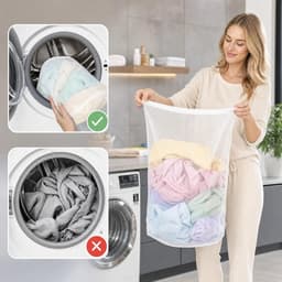 Waszakken wasmachine 40 x 50 cm wasnet set met koordstopper, fijnmazige waszak voor kleding, overhemden, T-shirts, herbruikbaar — thumbnail 2
