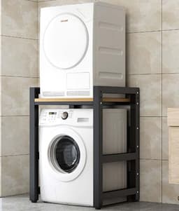 Wasmachine Kast - Opbergunit Droger - Ruimte Organiseren - Sterke Draagcapaciteit - 75x65x105 cm - Zwart — thumbnail 1