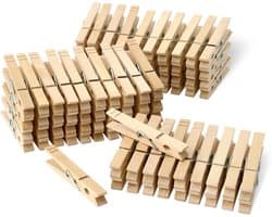 SnelShoppen - 100 Stuks Houten Wasknijpers met Veer - Duurzaam en Sterk voor Tuin, Keuken en Feestdecoraties - Ideaal voor Kleding, Foto's en Creatiev
