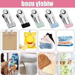 50 Stuks RVS Wasknijpers, Multifunctionele Klemmen, Antislip Metalen Klemmen voor Kleding, Handdoeken, Voedselverpakking en Foto's — thumbnail 5