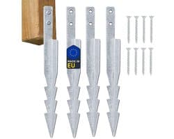 SnelShoppen - Swingankers en Speeltuin Set – 4 Grondankers 44.5 cm Gegalvaniseerd Staal S355 met Schroeven – Bevestiging voor Schommel, Speeltoren, Ki