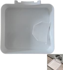 Lekbak Wasmachine - 2-Delige Set - Opvangbak - Universele Wasmachine Lekbak -Afvoerbak Voor Wasmachines - 17.8×17.8×5 Cm - Eenvoudig Te Installeren - Afvoer Van De Wasmachine - Afvoerbak - Geschikt Voor Appartementen, Garages En Huurwoningen - Wit — thumbnail 1