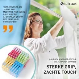Bloem Wasknijpers 20 Stuks in Blauw en Wit - Knijpers voor Kleding en Huishouden — thumbnail 3