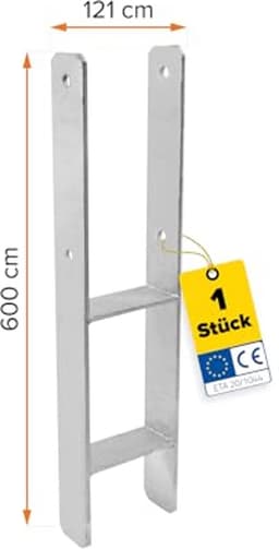 H-anker 12 x 12 voor beton - Duurzaam paalanker voor houten elementen — thumbnail 5