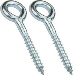 Allecto plus - Set van 2 schroefhaken oogring voor buissteigers, houten net, wandbevestiging - Staal - Zilverkleurig - Ø12x90mm. — thumbnail 1