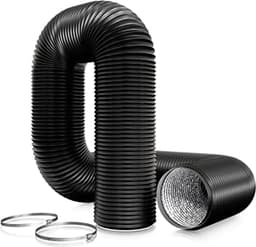 Afvoerslang Ventilatie - Flexibele Slang PVC - Lucht Afvoeren - Versterkt met Staaldraad - 150 mm x 3 m - Zwart — thumbnail 1