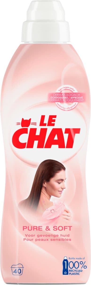 Le Chat Wasverzachter - Pure & Soft - 40 Wasbeurten - 12 x 880 ml - Voordeelverpakking — afbeelding 1