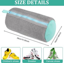 Waszak - Wasnet Voor Schoenen - Waszak Voor Schoenen - Schoenen Waszak - 39 x 19 Cm - Netje Anti-Vervorming - Delicaat Wasgoed - Schoen Wassen - Schoenenwaszak - Wasgoed - Wasmachine - Schoenen / Sneakers - Met Rits En Hangende Ring - Herbruikbaar — thumbnail 5