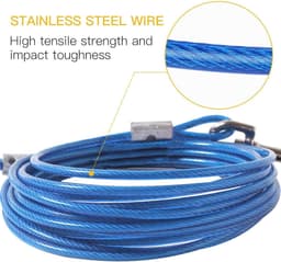 Hond Stake Tie Out Kabel - 76 cm - Anti-Roest Reflecterende Staking voor Middelgrote en Grote Honden tot 125 kg - Hondenkabelloper voor Tuin en Camping — thumbnail 5