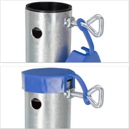 Set van 2 grondankers voor parasols en droogmolens - adapters 25-55 mm - parasolboor - zilver/blauw — thumbnail 5