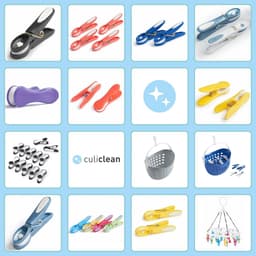 Duurzame wasknijpers met sterke grip - 48 stuks in groen-wit — thumbnail 2