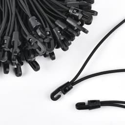 28 Stuks Multifunctionele Expanders met Haken - Herbruikbare Elastische Touwen voor Dekzeilen en Camping - 25 cm - Zwart — thumbnail 2